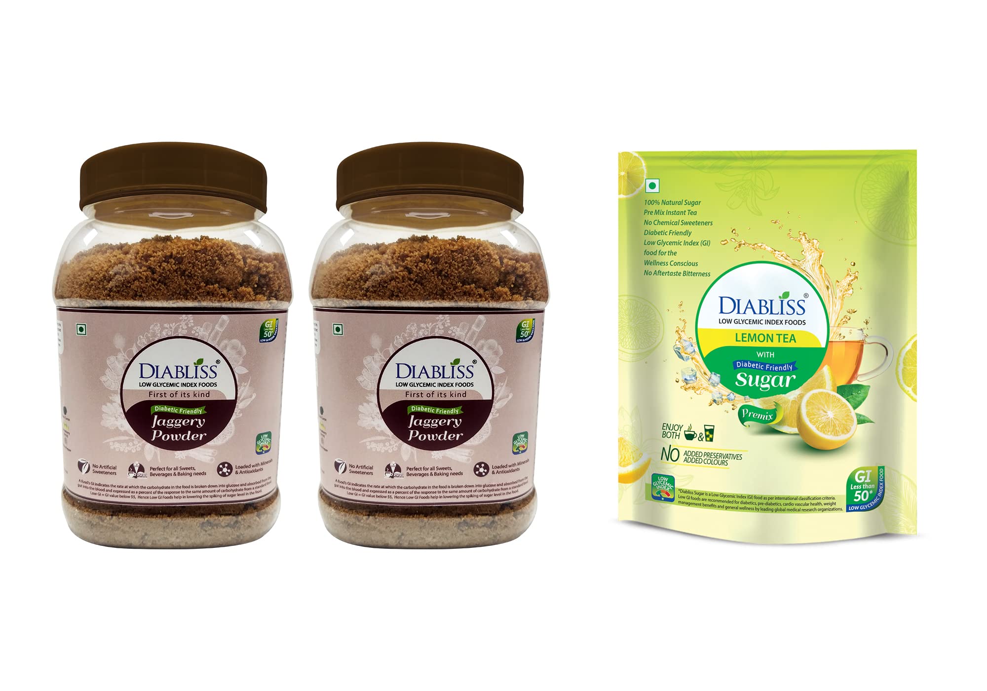 Diabliss Jaggery 750g Jar pack of 2 - Lemon Tea 500g Pouch - Low Glycemix Index Diabetic Friendly (B0BFJ2WT47) Amazon Price History, Amazon Price Tracker
