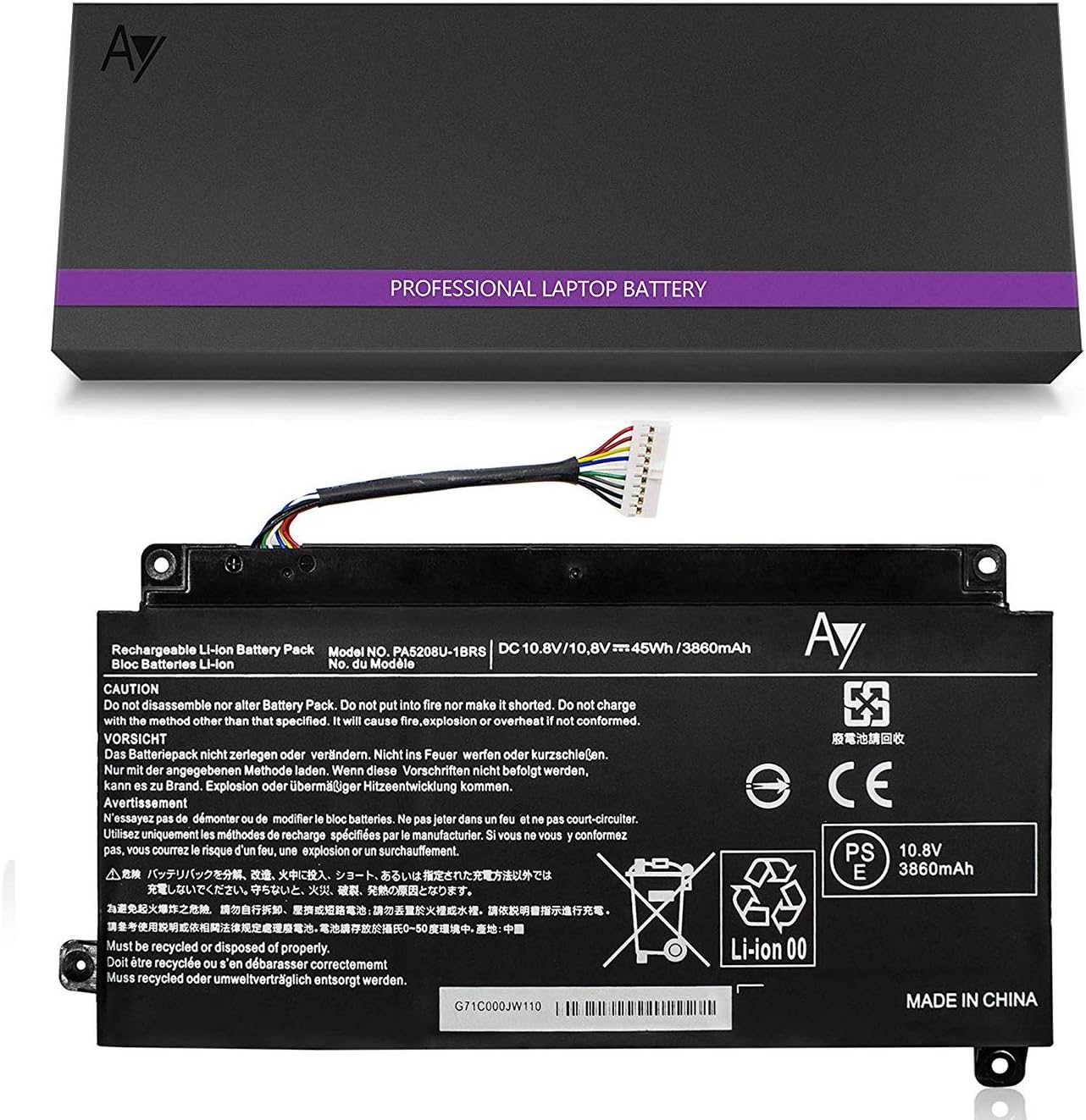 TOSHIBA PA5208U-1BRS Battery [10.8V / 45Wh], AYIPE High-Performance Replacement Laptop Battery for TOSHIBA Chromebook CB35 E45W Series, Compatible P000619700 P000645710
