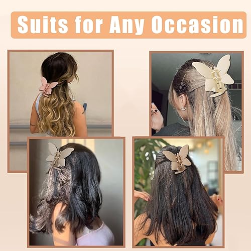 Miniatura 5 de 14 pinzas de mariposa para el cabello y pinzas rectangulares de 2.7 pulgadas, pinzas de mariposa medianas para cabello grueso y fino,