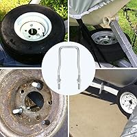 Vista 6 de Soporte de Montaje de Neumático de Repuesto para Remolque Portador con Perno en U Apto para Montaje Lateral de 4 o 5 Orejetas