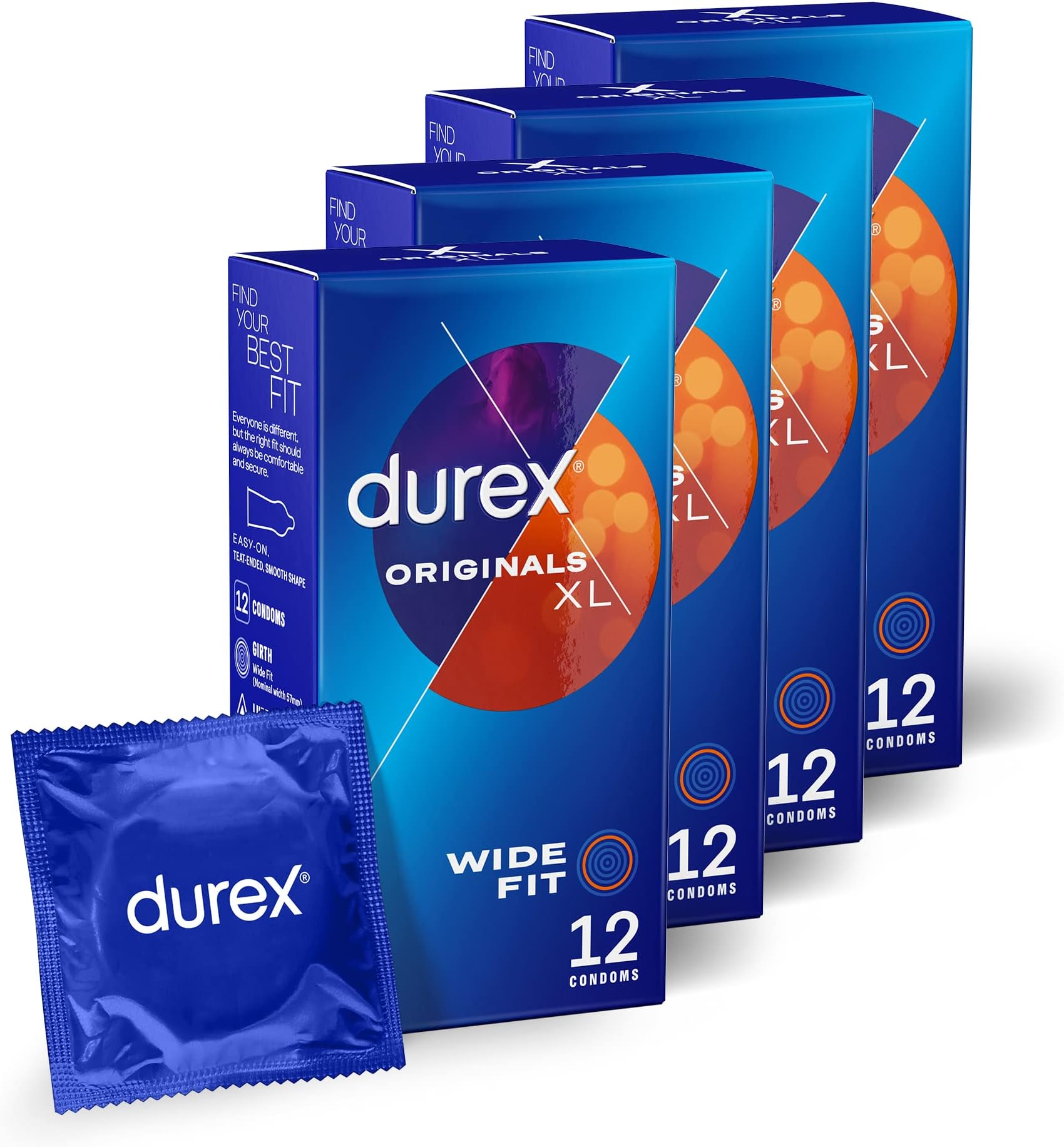 Durex - Comfort XL Condoms (4 x 12 Pack)
