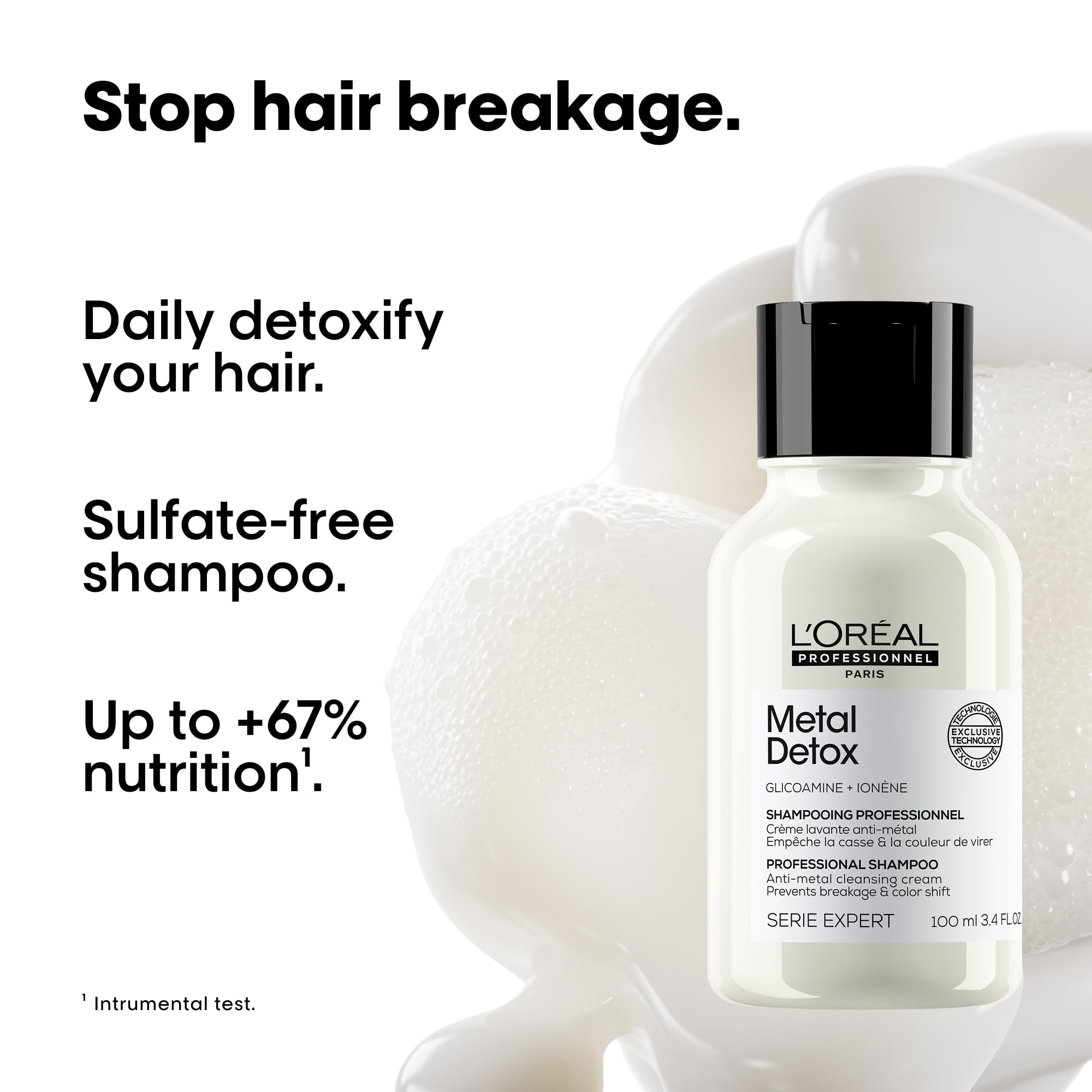 L’Oréal Professionnel Metal Detox Shampoo 100ml Travel Size, Prevent Breakage and Colour Fade from Hard Water - Image 2