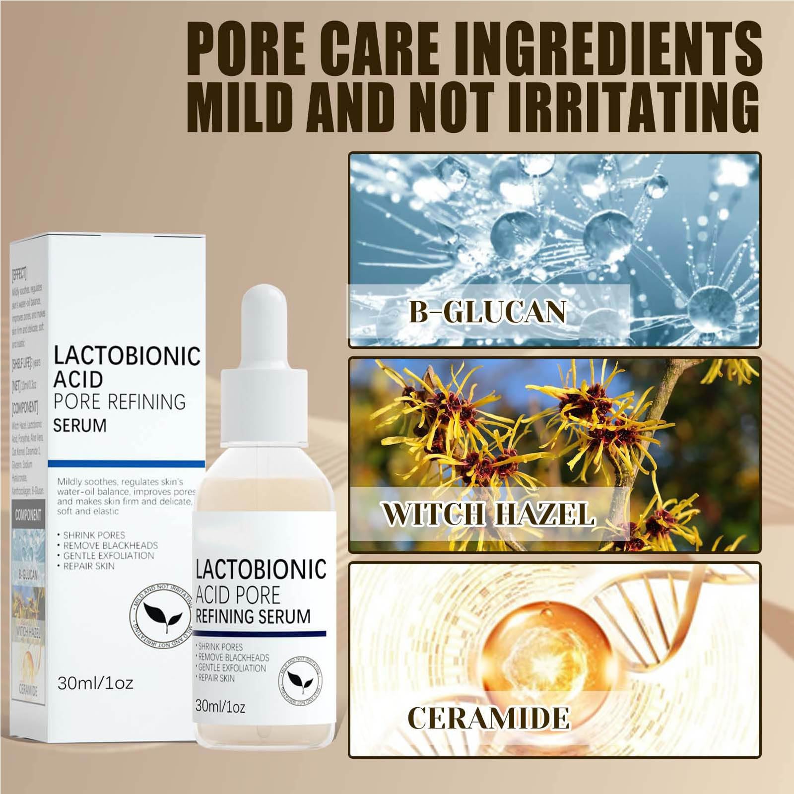 Amazon.com: Lactobionic Acid Pore Refining Serum,Minimize Pores