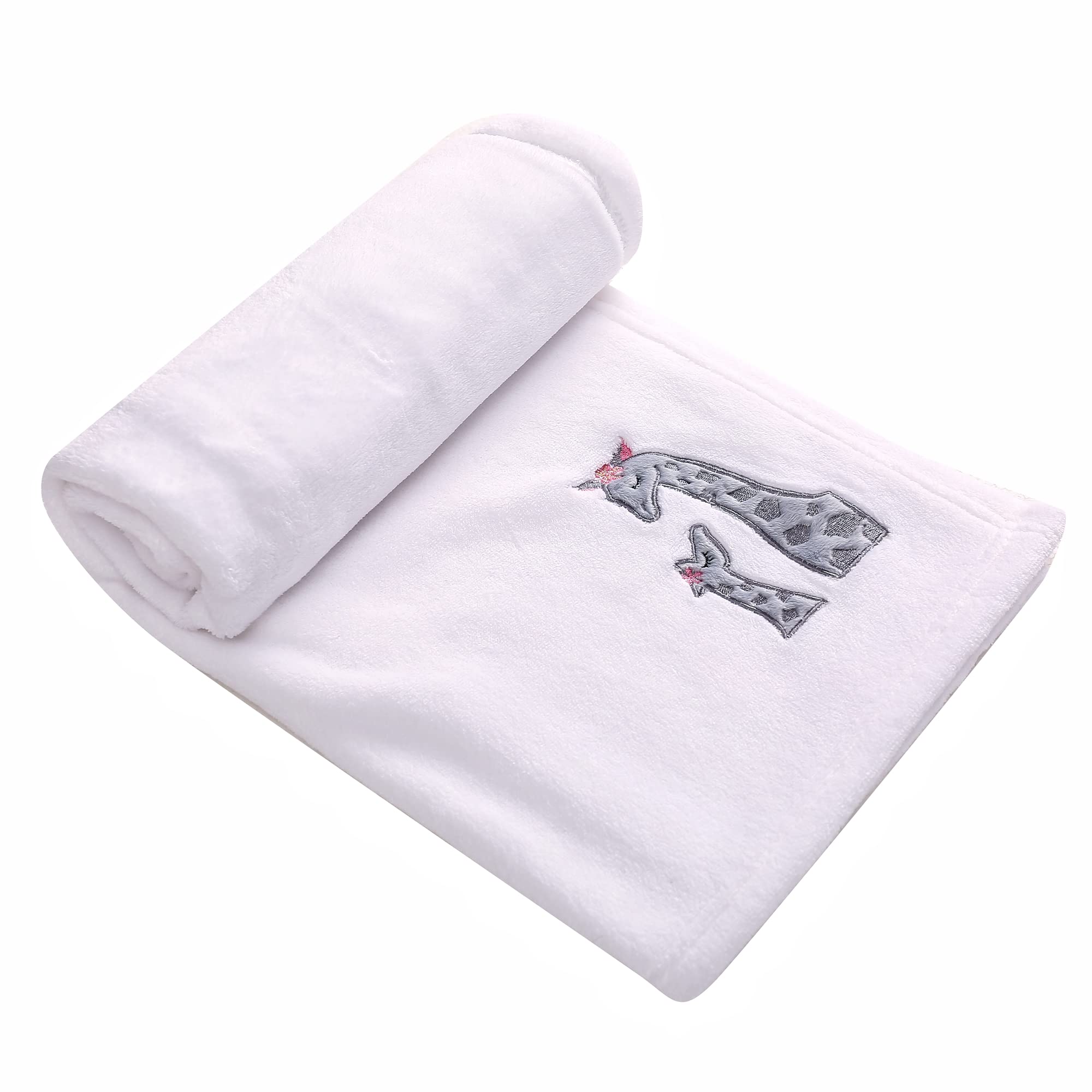 JumpBear Juego de ropa de cama de cuna para niñas y niñas, juego de cama de jirafa, diseño floral, para bebé, 4 piezas, incluye edredón de cuna, sábana bajera ajustable, manta de falda de cuna,