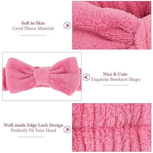 Miniatura 2 de Ondder Juego de 8 diademas de spa para mujer, 8 diademas de tela de rizo para cuidado de la piel, aplicación de maquillaje, lavado de cara y cuidado