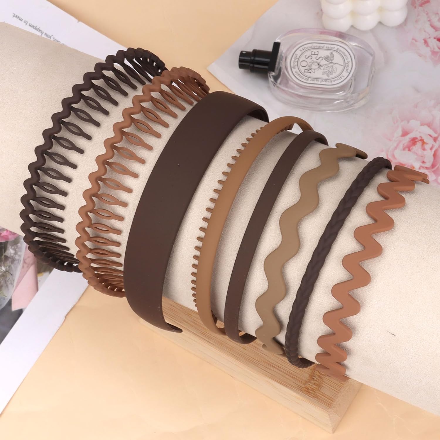 8PCS Wide and Thin Hair Accessory Zig Zag Headbands for Women Hair Accessory Set Non Slip Headbands Kitsch Wavy and Comb Hairband Plastic - Image 7