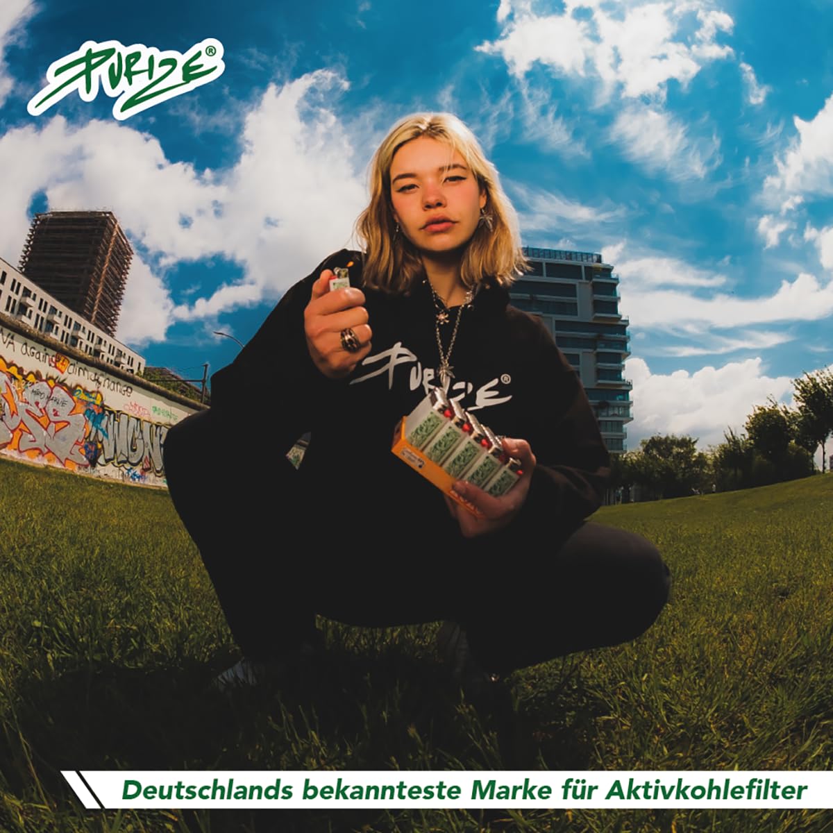 PURIZE® SUPER Slim Size Aktivkohlefilter ø 5,5 mm – 500er Pack - Weiß | Aktivkohle auf Kokosnuss-Basis, extraschlankes Design, Keramikkappen beidseitig, wiederverschließbar, Made in Germany