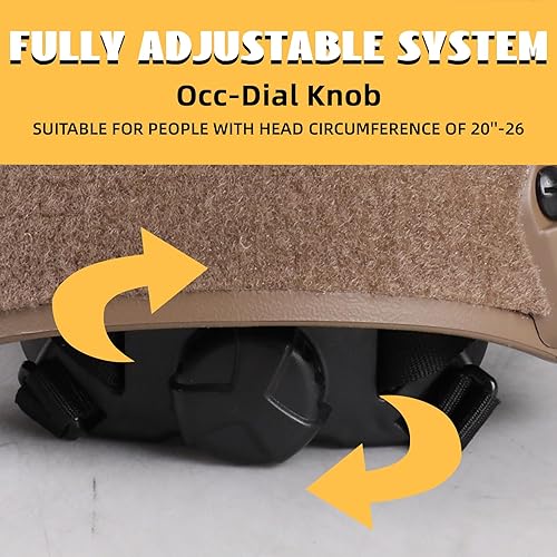 Miniatura 3 de TUMHUTS Casco táctico ajustable con cubierta de casco, PJ tipo táctico multifuncional protector NVG montaje para cosplay caza tiro