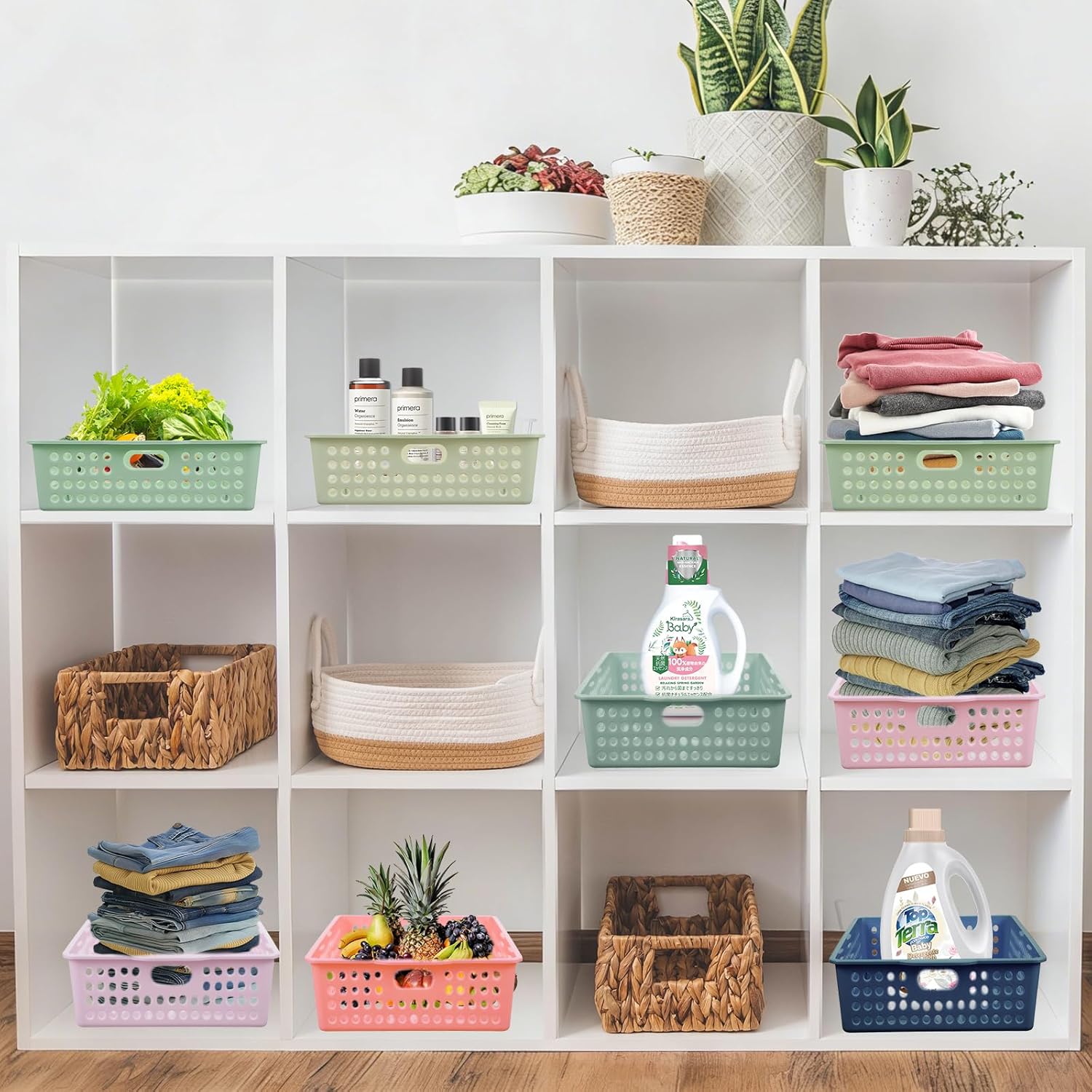 8 Pack Boho Plastic Turn in Paper Trays for Classroom Storage Bin Basket Organizers for School Teacher Supplies Classroom Office Home Organization and Storage Tray Holds 4A Paper File
