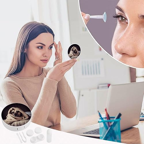 Miniatura 4 de Estuche para lentes de contacto, perro de viaje en una manta, caja de contacto con solución de espejo, aplicador de botellas, kit de herramientas de