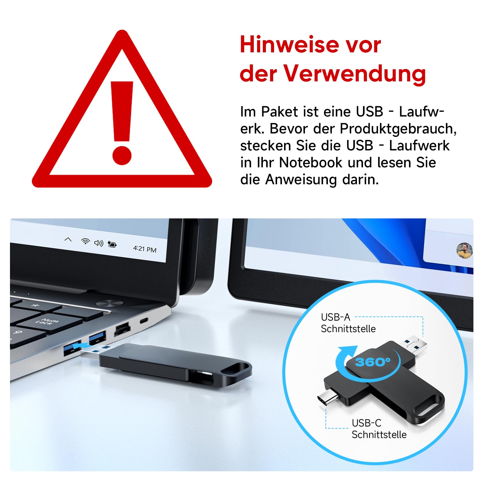 Laptop Screen Extender 15.6", 1080P Triple Laptop Bildschirm Erweiterung | 60Hz Triple Portable Laptop Monitor Erweiterung, mit USB-C/mini HDMI Plug-Play Kompatibel mit 13.3"-17" für Windows/Mac