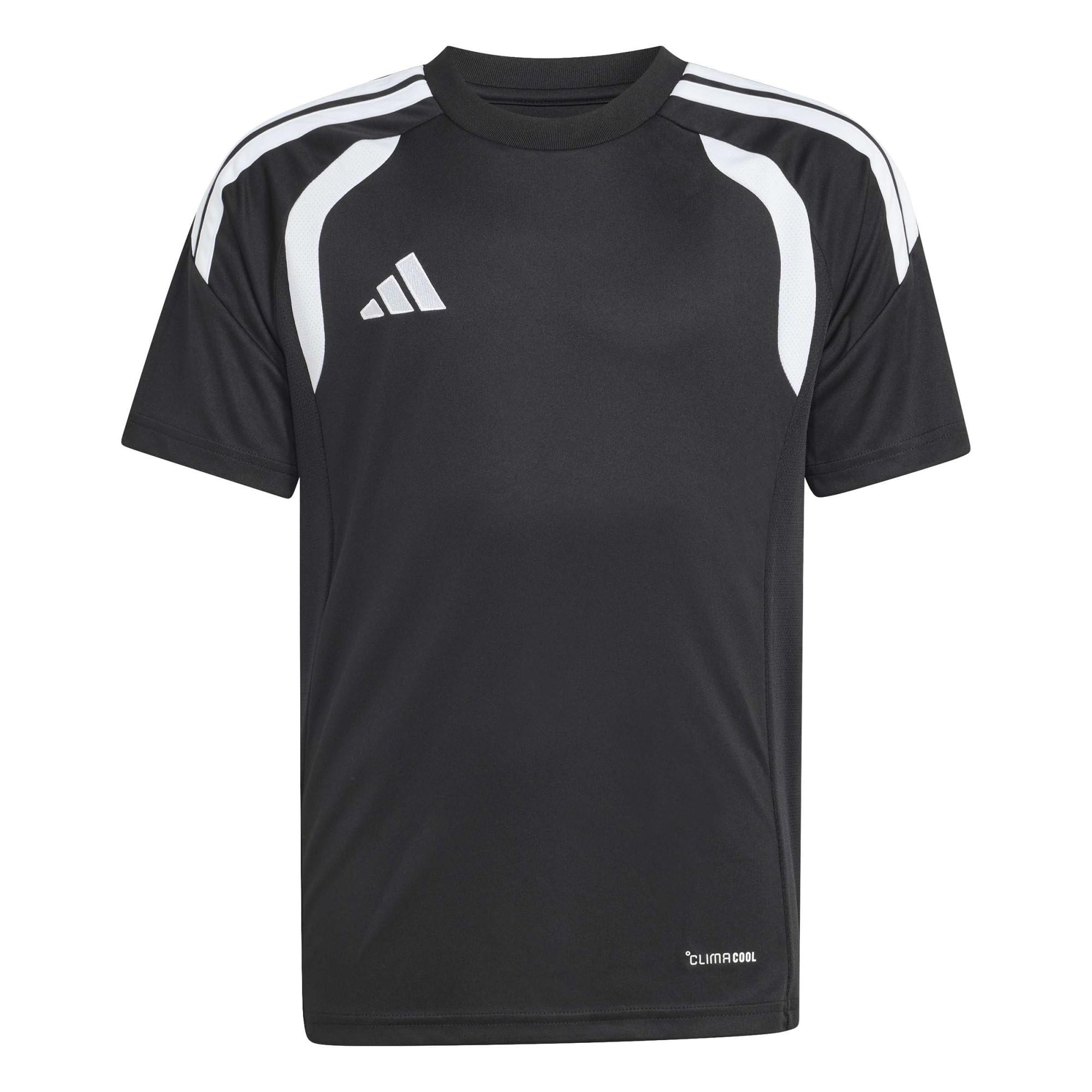 adidas Junior Tiro 26 Football Training Jersey, Black, Size 7-8 Years