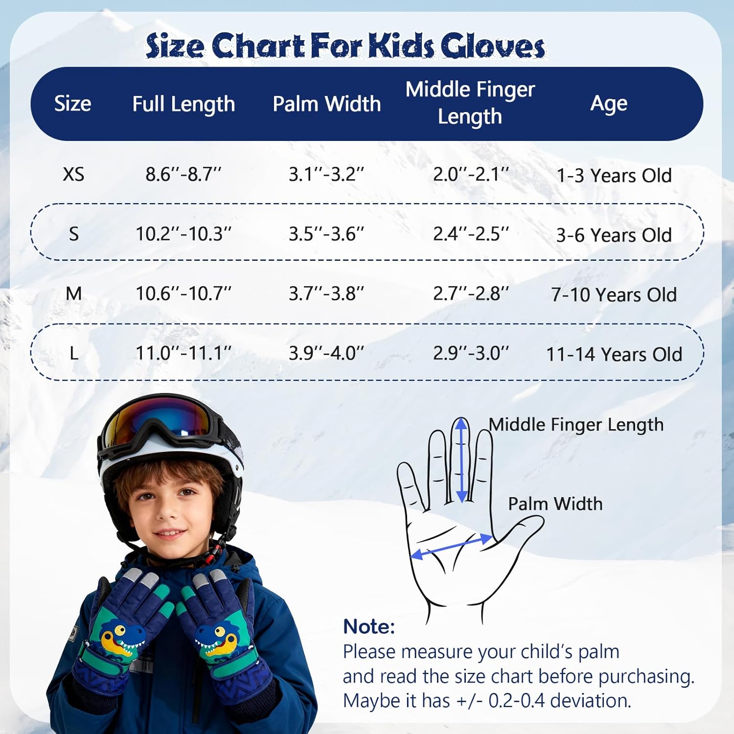 American Trends Kids Waterproof Winter Gloves Warm Snow Gloves Boys Girls Ski Gloves Toddler Mittens Windproof - Image 5