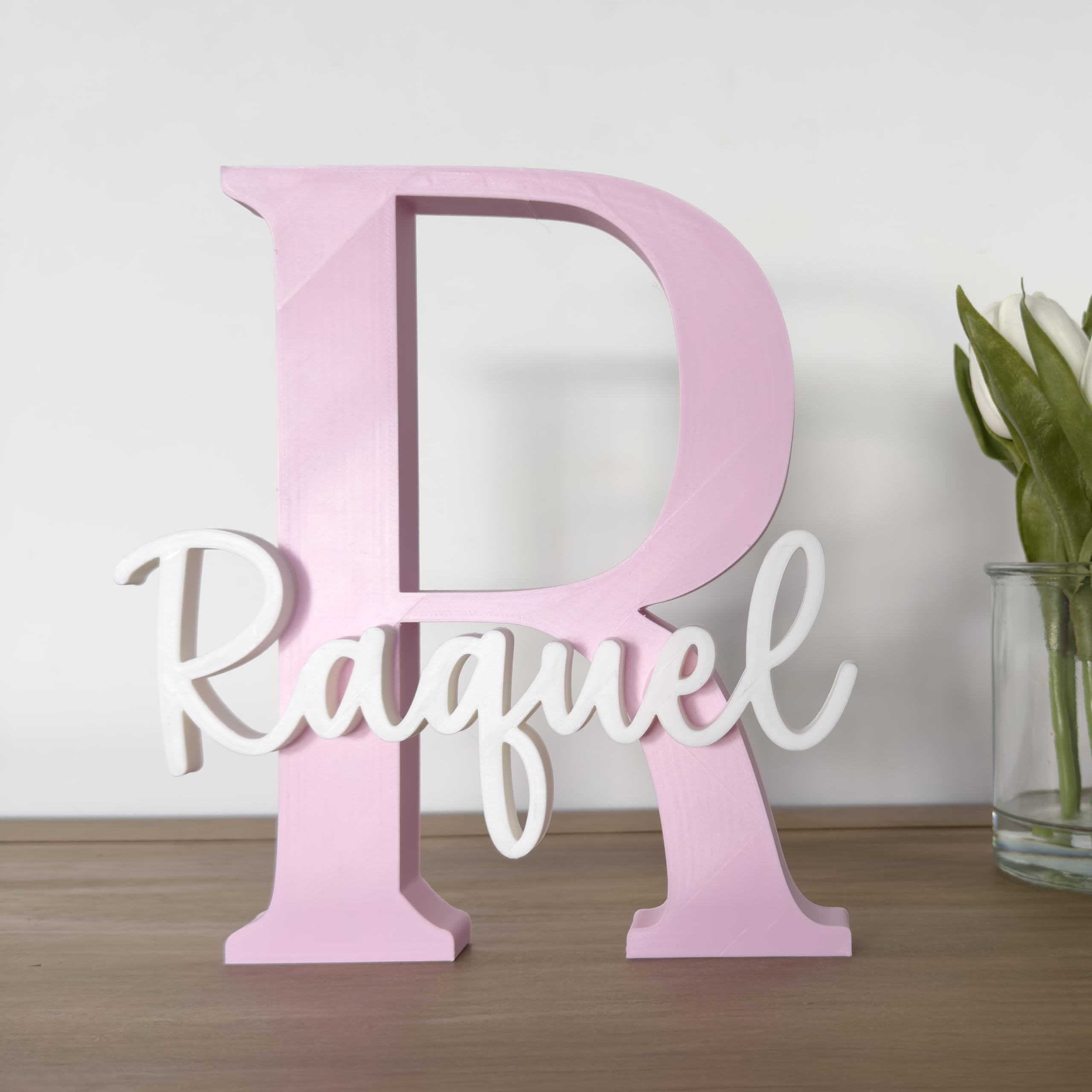 Mpzonline Letra con nombre personalizada decorativa, mesas dulces, comuniones, decoración habitación, letrero identificación.