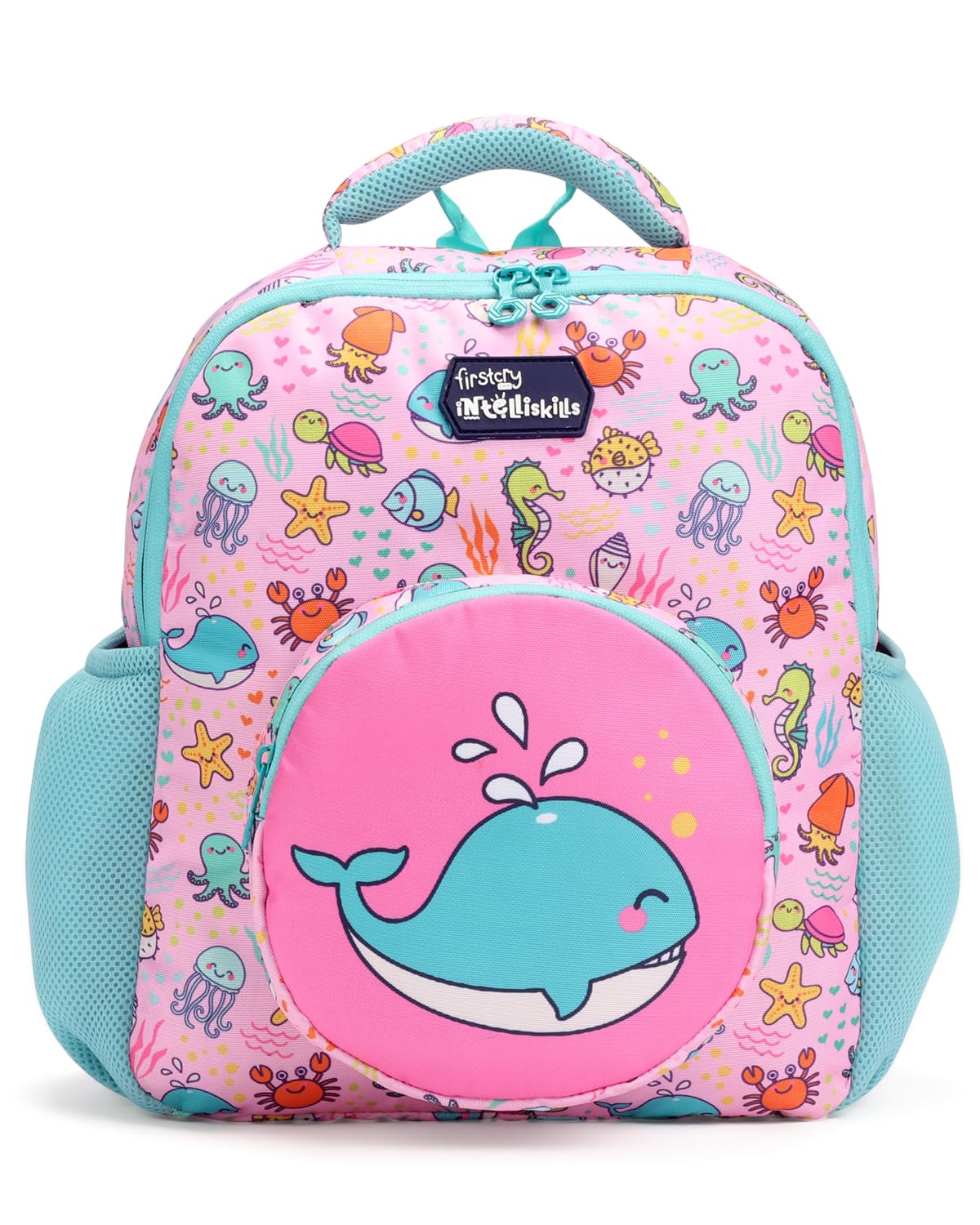 firstcry intelliskills Intelliskills Premium Whale themed Backpack for Kids|Printed School Bag for Boys/Girls|Comfortable &Lightweight Shoulder Backpack for Children|Multi-Pocket Bag for 4 Year+ Kids-picture-15
