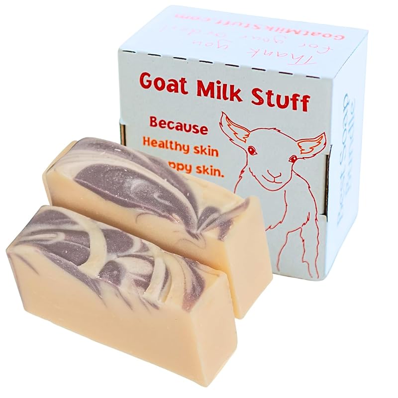 Sabonete de leite de cabra Goat Milk Stuff com fragrância de framboesa-preta — Pacote com 2