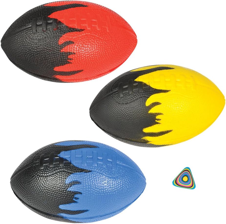 Shop Zoombie 3 Pack 8" Foam Flame Football and 1 Vortex Eraser - Party Favors, Party Decor, Stocking Stuffer, Prizes, Sports Outdoor Play : Toys & Games