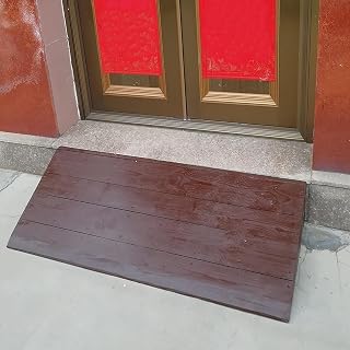 Rampas De Madera For Puertas Exteriores, Escalones Interiores Y Exteriores De 7,6 Cm De Altura, For Coches, Sillas De Ruedas Y Scooters, Color Rojo, Carga: 200 Kg