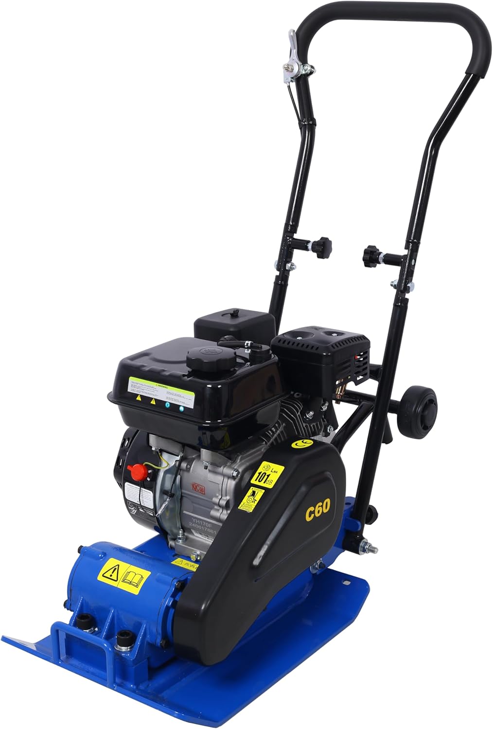 212cc 7.0HP 5600VPM Gas Vibration Compaction Force 20 x 14 inch Plate Compactor w/Built-in Wheel,EPA Compliant