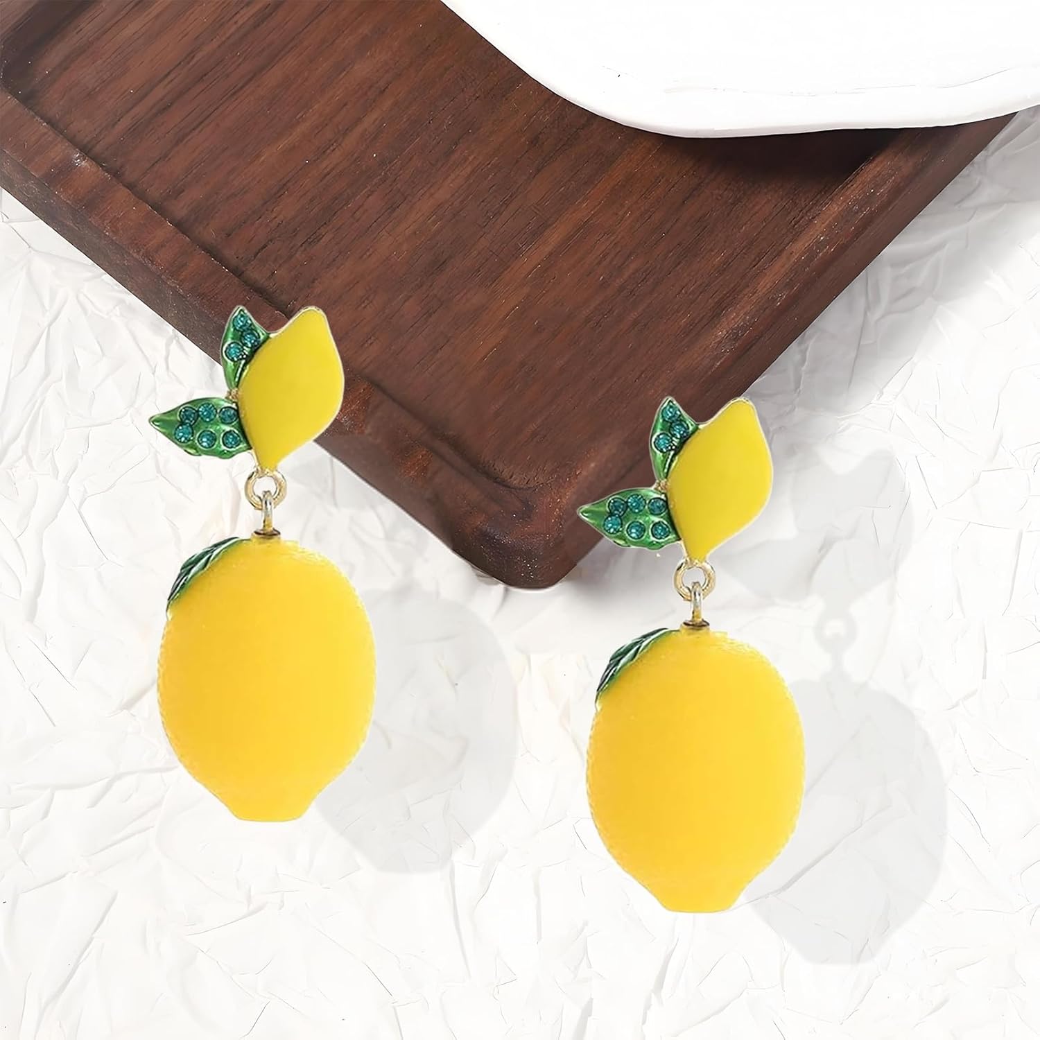 Fruit Banana Earrings for Women Yellow Tropical Fruit Pineapple lemon Bananas Shape Rhinestone Dangle Drop Earrings Statement Party Vacation Summer Beach Jewelry Gifts - Image 7