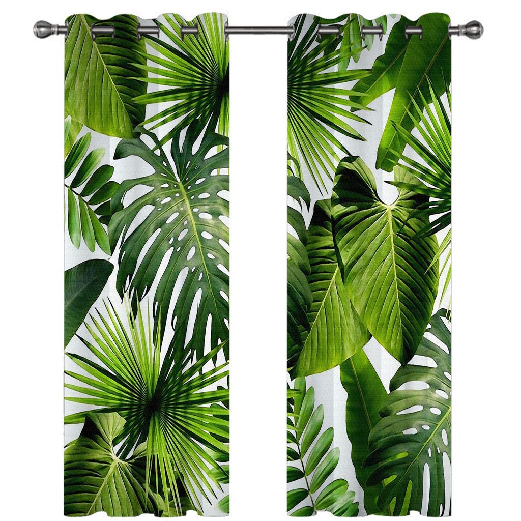 Rideaux et draperies intérieurs 3D plantes tropicales vertes 234x230cm
