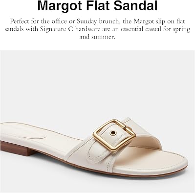 COACH Women's Margot Leather Flat Sandals
