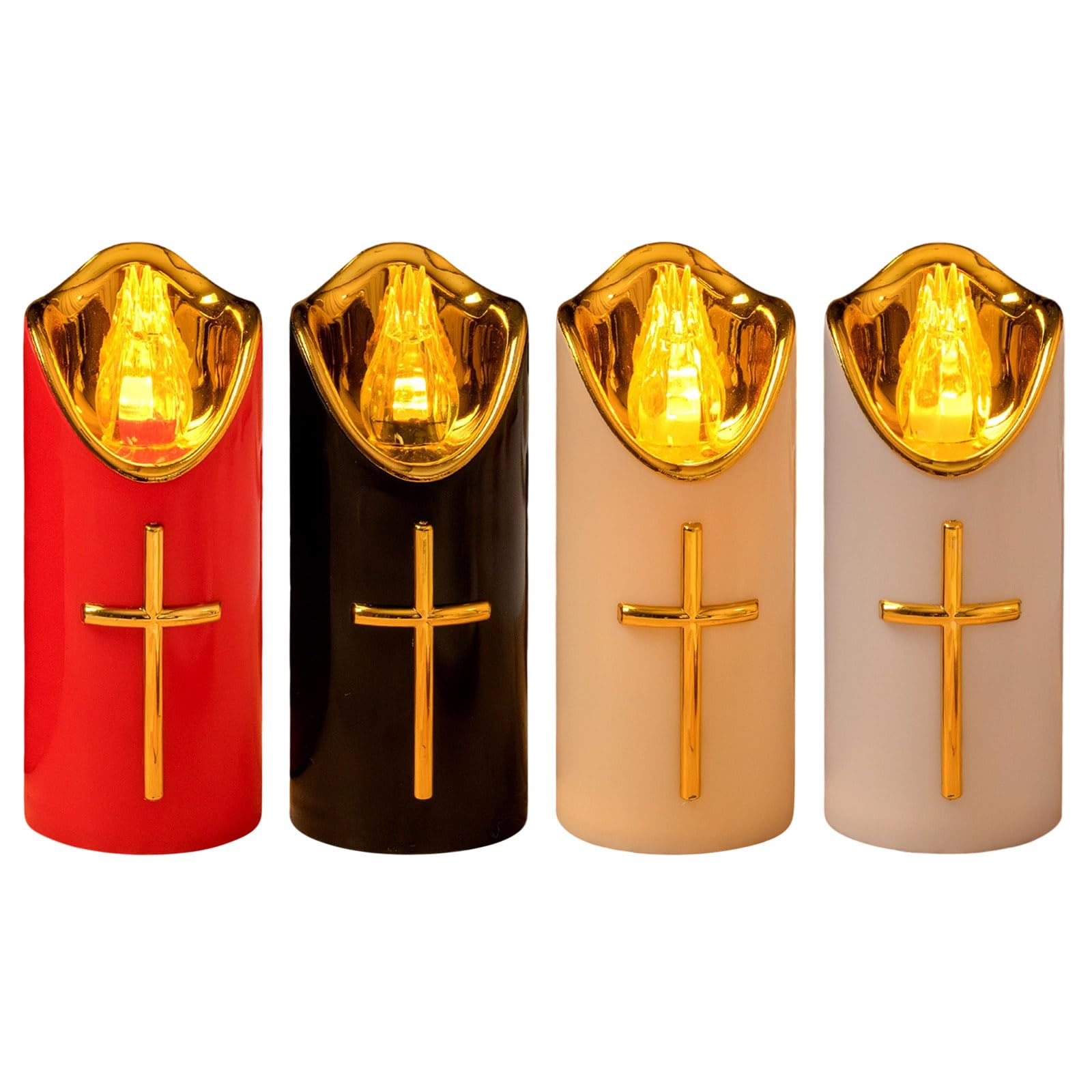 Led Grave Lights for Outdoors, Led Grave Lights for Outdoor Use, Electronic Candle Lamp, Grave Candles, Cemetery Candles, Eternal Grave Lamp (4Pc)