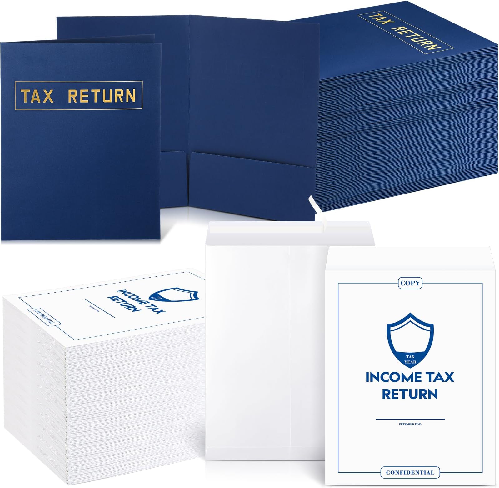 Kosiz 50 Pcs Tax Return 2 Pocket Folders Tax Return