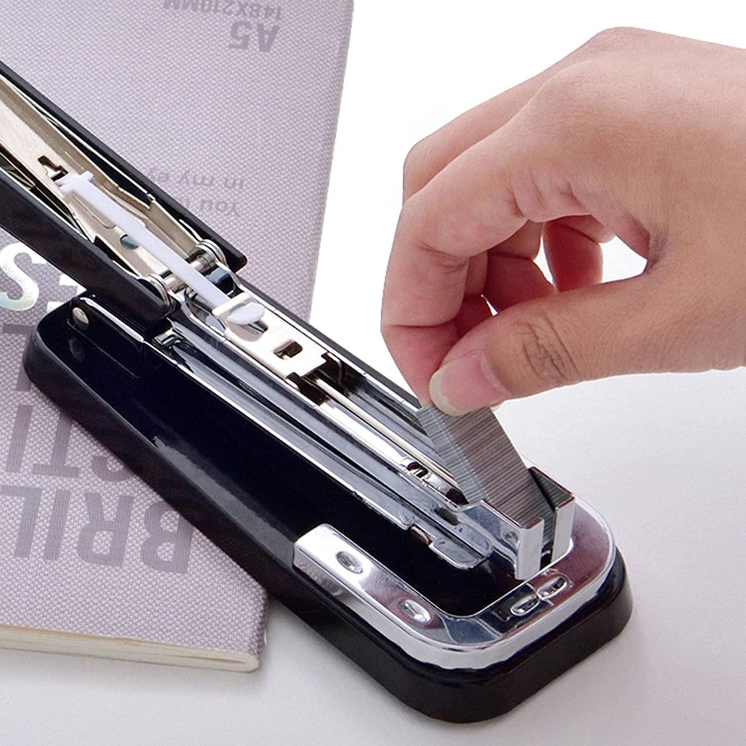Cucitrice per Casa Ufficio 360 GRADIT Rotante PLACILER Head Desktop Staplerwith Staples Sharp Chiselfor Office School Home Accessori per Scrivania(C)