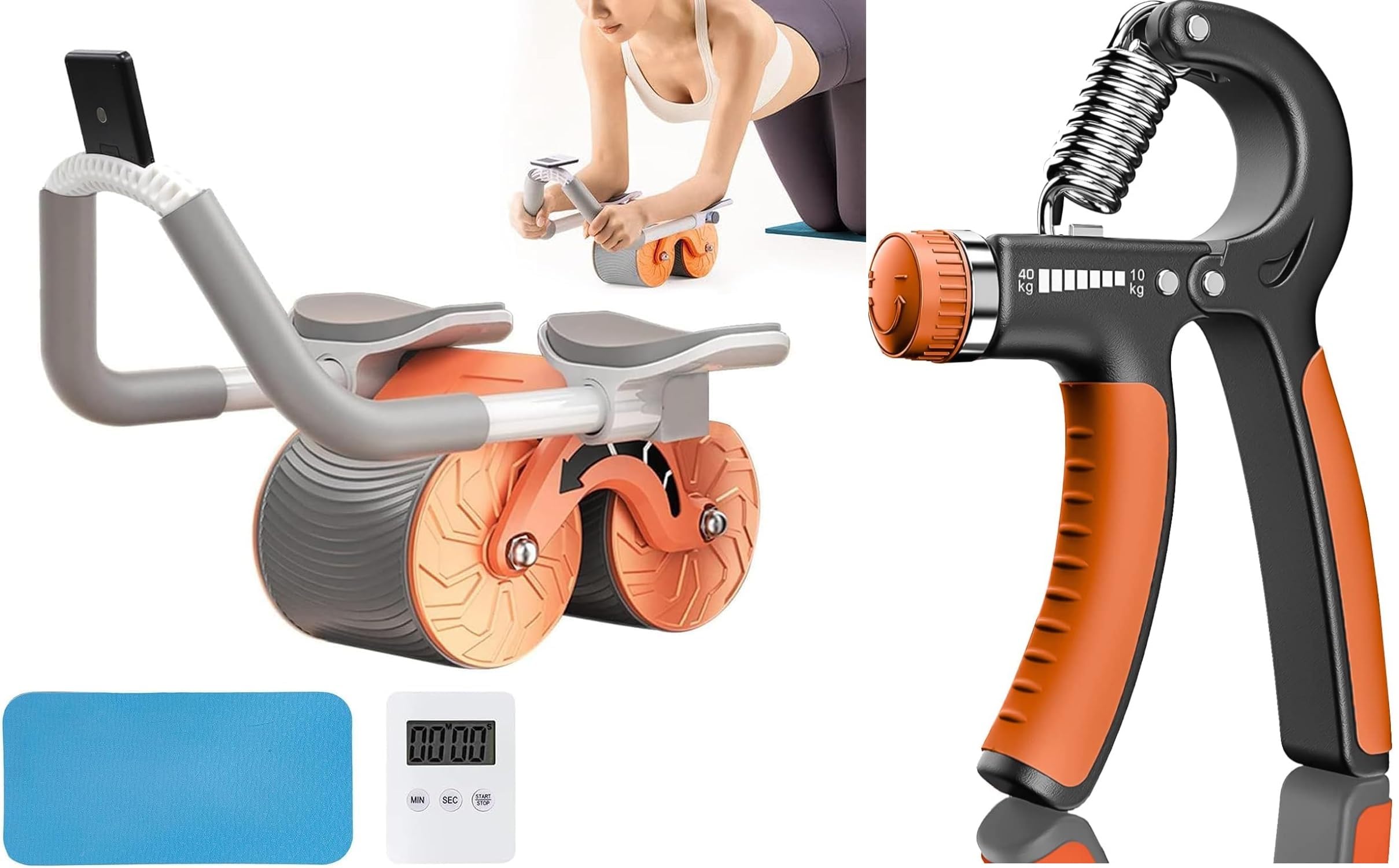 Leosportz Ab Roller Automatic Rebound - Retracable Abdomnial Wheel for Professional Ab Exercise | Ab Workout Equipment Ab Stimulator Exercise Wheels for Home Gym (Ab Roller with Meter) (B0CPT57J5B) Amazon Price History, Amazon Price Tracker