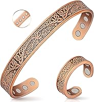 Vista 10 de Pulseras magnéticas y anillo magnético para mujer, 7.08 pulg., Metal