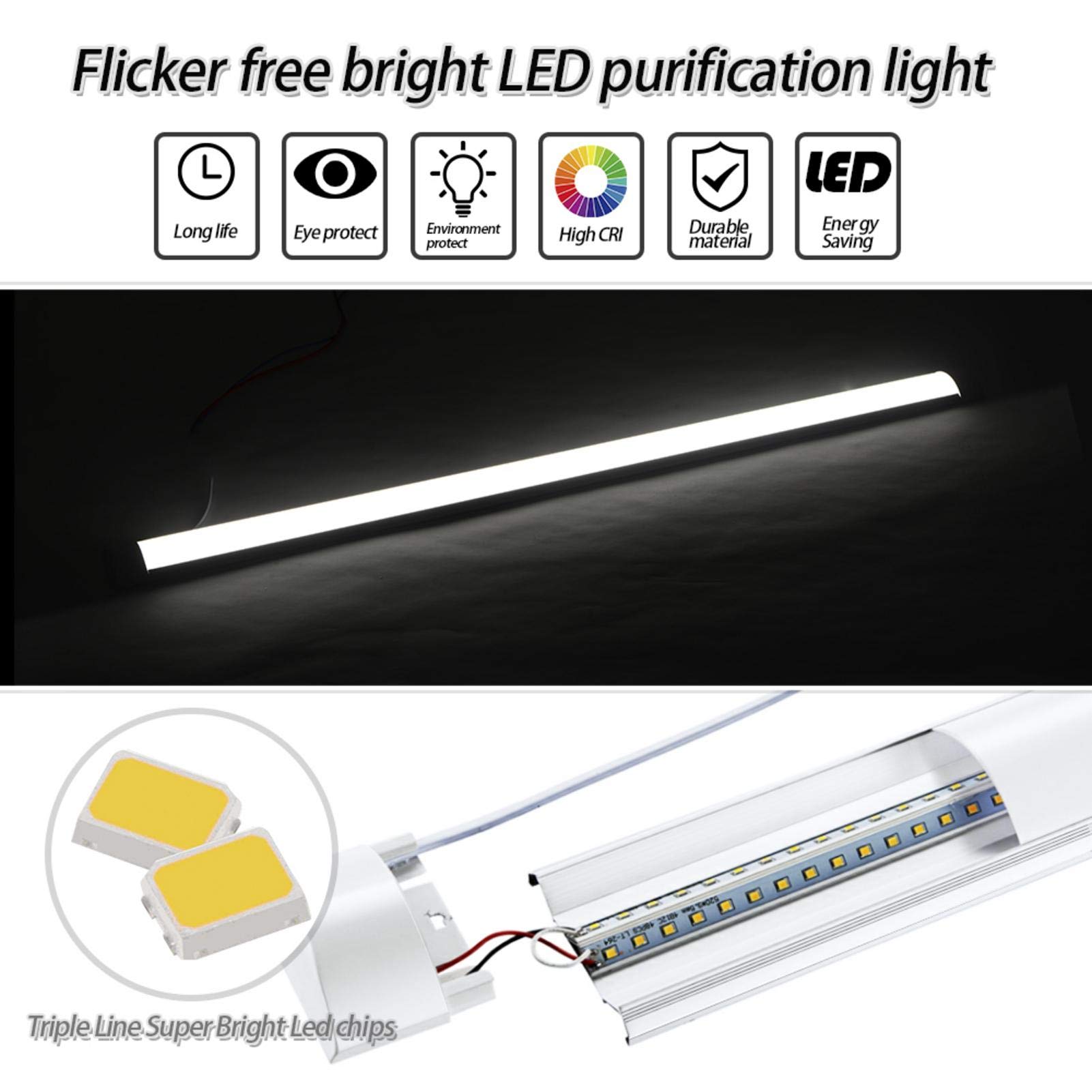 tubo 4 FT LED, luces Batten integradas por 40 W LED, 4800 lúmenes, montaje fluorescente tubo repuesto para el garaje, tienda, almacén, oficina, mercado, blanco, 4 pcs