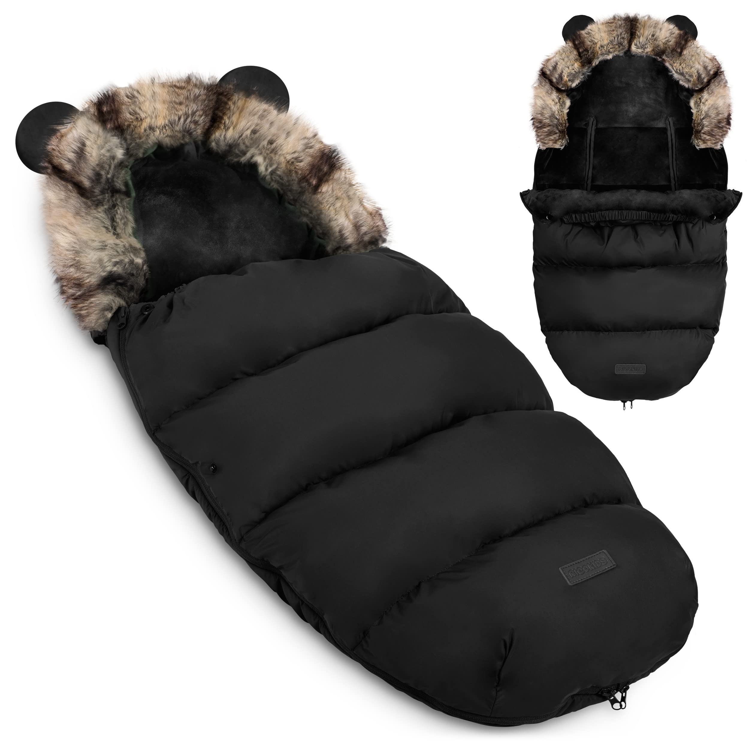 Saco de bebé para cochecito de bebé, saco de invierno, 96 x 45 cm Ricokids, Negro , Funcional
