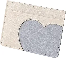 Porta-Cartão Feminino em Couro Bovino Legítimo Mariart 668 (Off White/Azul Bebê/Marinho)