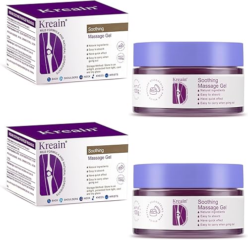 2 unidades de gel morado calmante para espalda, cuello, hombros, manos, pies, muñecas, todo el cuerpo, rico en aceite de emú extraído, cártamo y