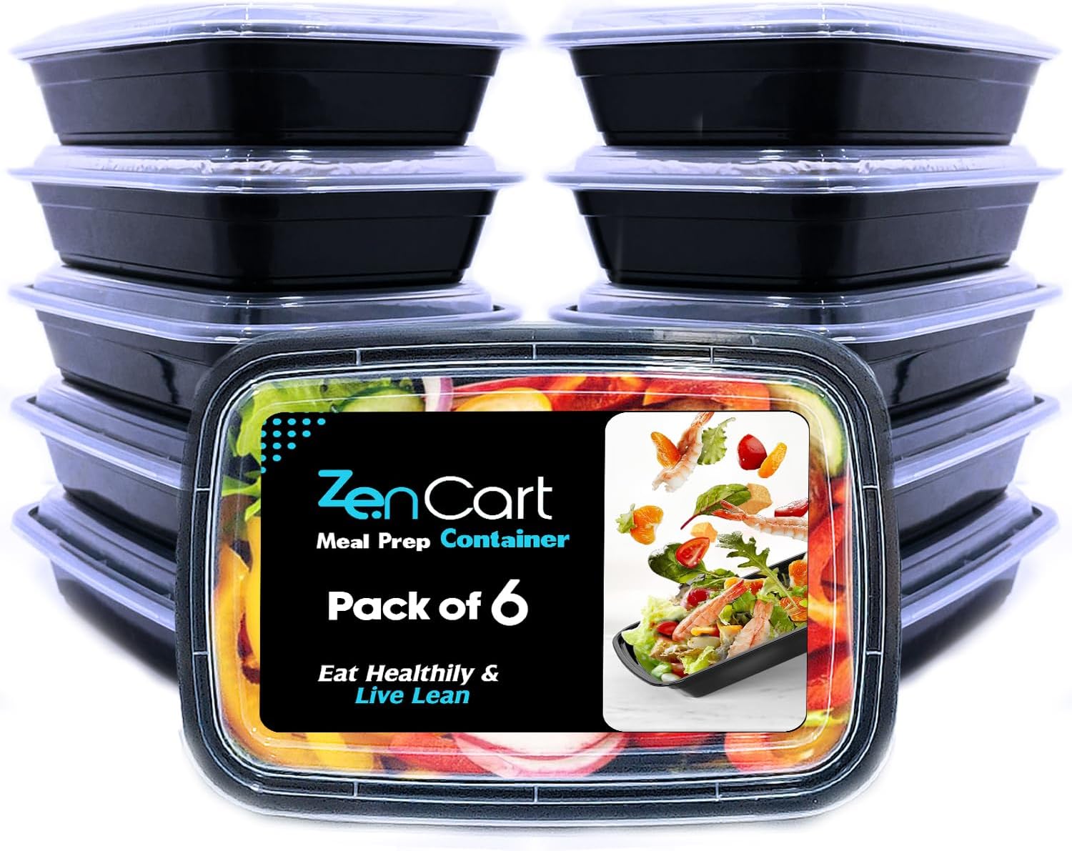 6 Pack Meal Prep Containers Reusable, BPA Free Food Prep Containers with Lids for Freezer Storage- Microwavable, Freezable & Dishwashers Safe - Stackable Storage Lunch Boxes (800ML/28 oz)