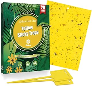 Sponsored Ad - Gideal 20-Pack Dual-Sided Yellow Sticky Traps for Flying Plant Insect Such as Fungus Gnats, Whiteflies, Aph...