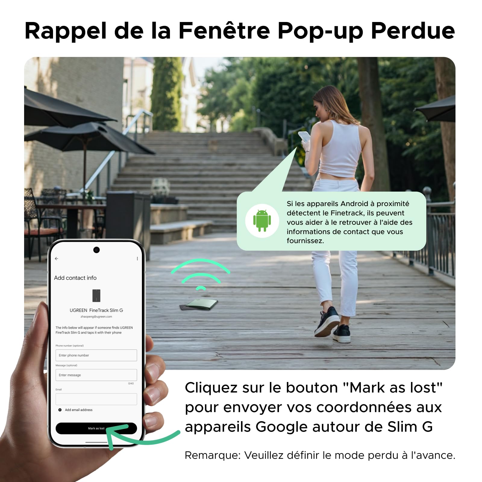 UGREEN FineTrack Slim G Smart Tag Traceur Fonctionne avec Find Hub (Android Uniquement) 5 Ans Batterie Tracker Bluetooth Ultra Fin 1.7mm Étanche IP68 pour Portefeuilles Clés Bagages Valises