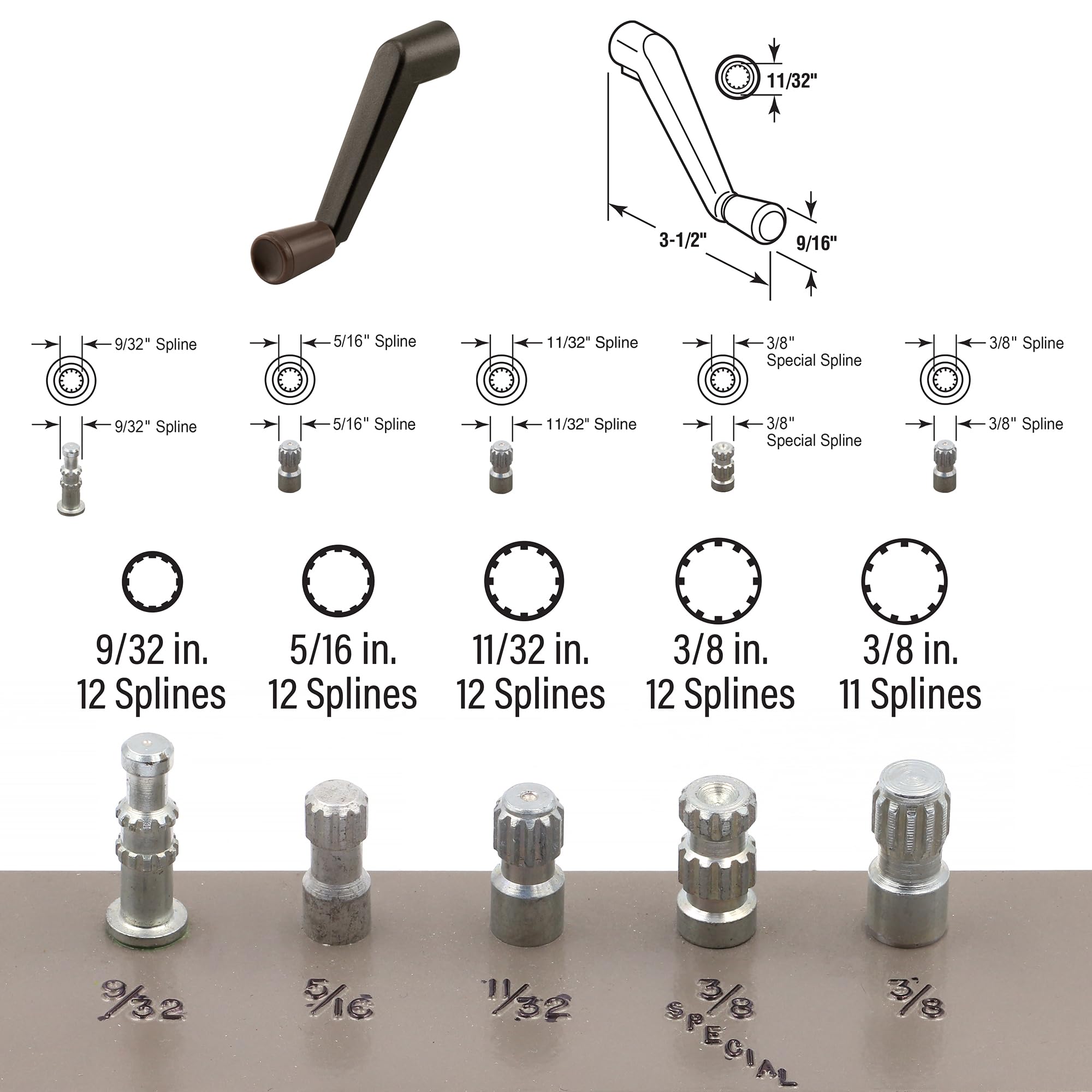 Prime-Line H 3686 11/32 In., Aluminum, Awning Operator Crank
