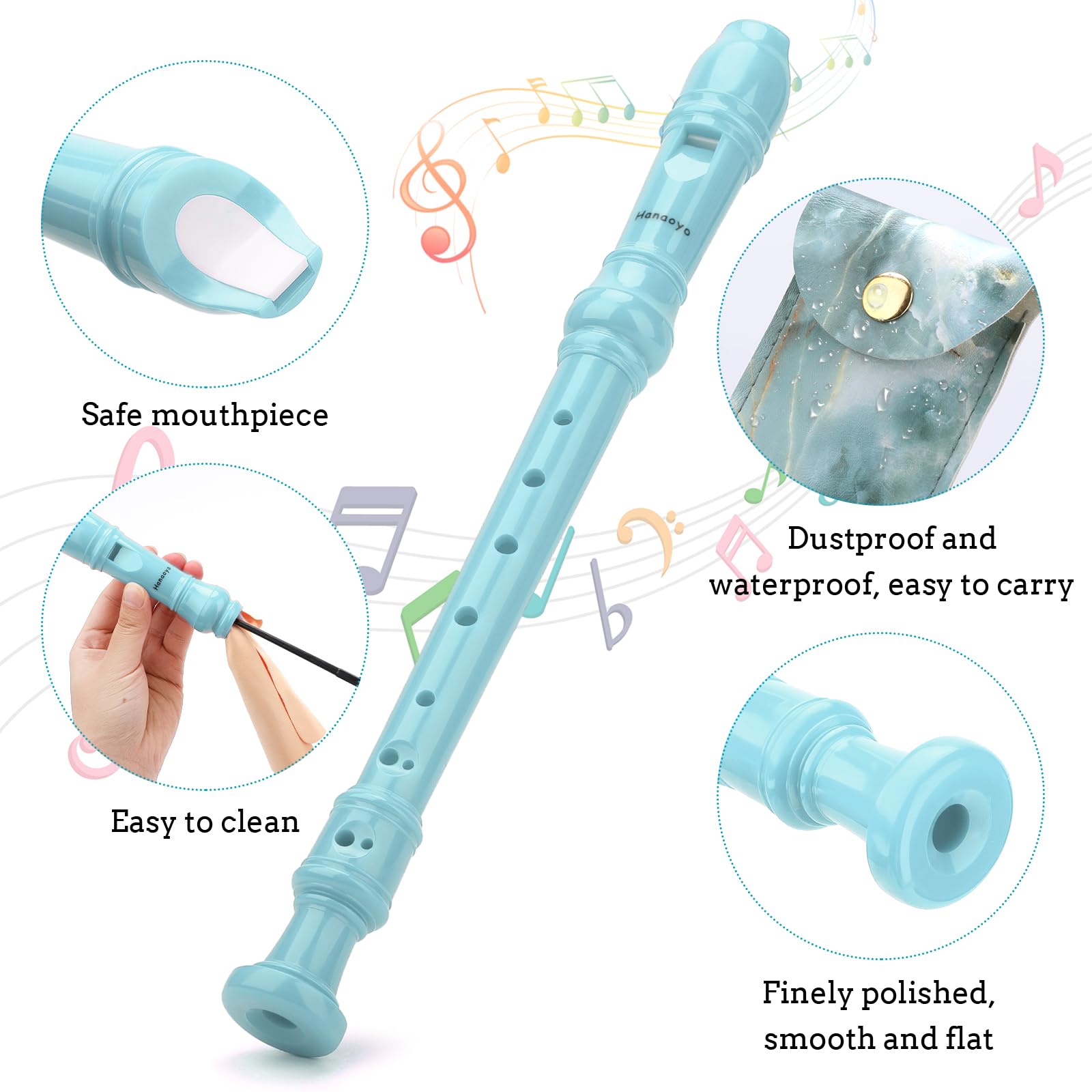 Snapklik.com : Hanaoyo Soprano Recorder Instrument German Style C Key 8 ...