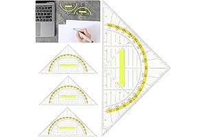 Professional 4Pcs Multifunctional Triangle Ruler with Handle