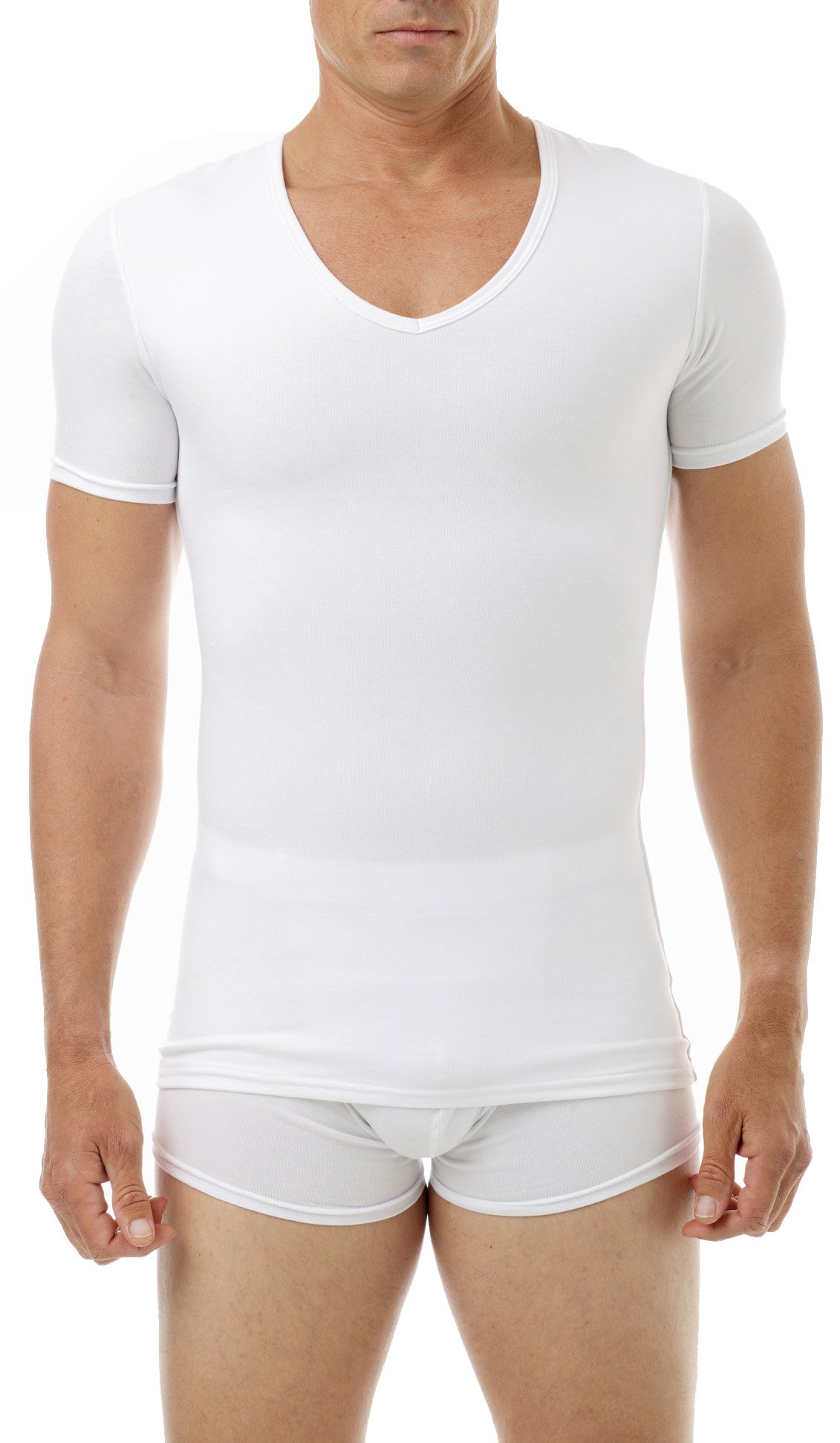 Underworks Cotton Concealer Compression V-Neck T-Shirt 3-Pack Top