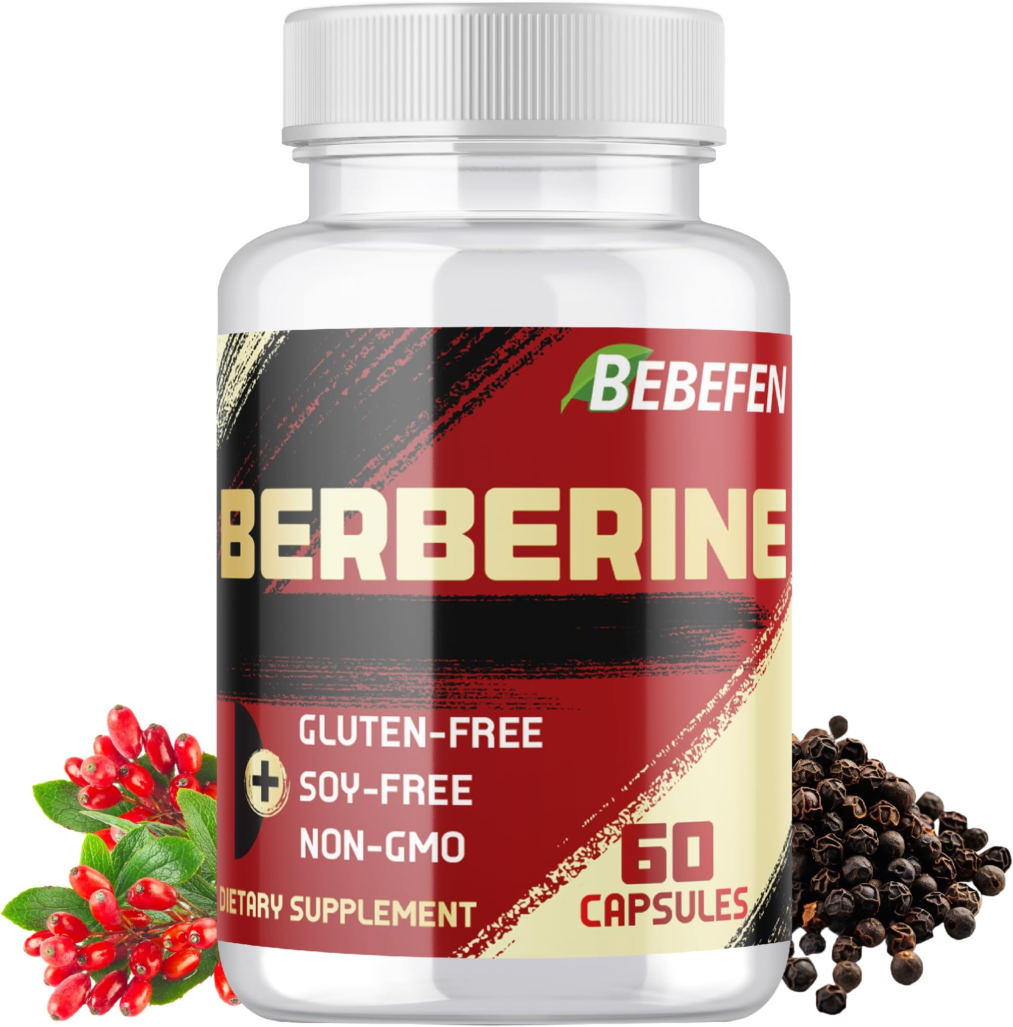Berberine HCL Supplement - 60 Capsules - Non GMO | Gluten Free