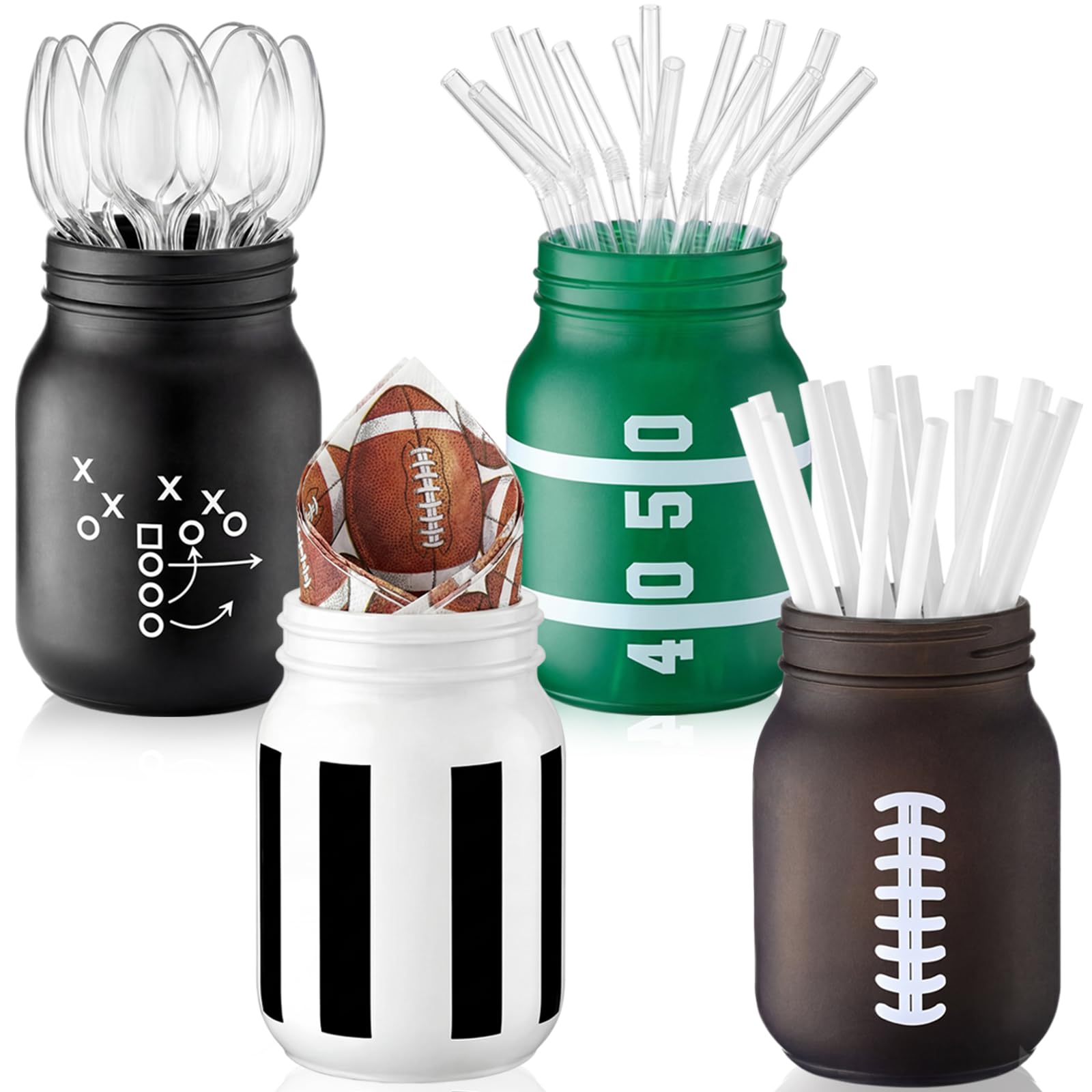 Photo 1 of LemonRoad Football Themed Mason Jars (4 Pcs)