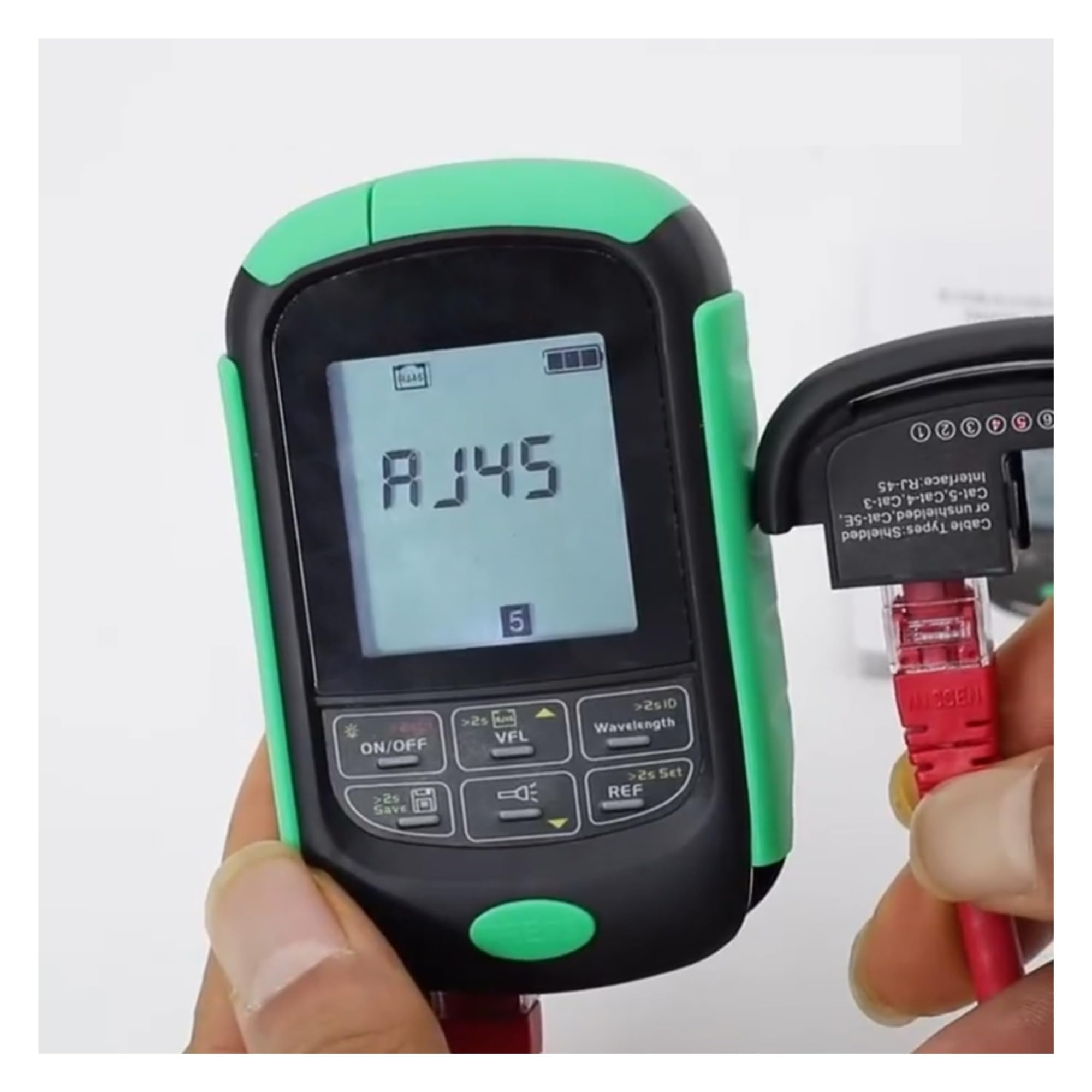 Miernik Mocy Optycznej Akumulatora Litowo-jonowego 4w1 Lokalizator Uszkodzeń Wizualnych Test Kabli Sieciowych Tester Światłowodów Profesjonalne narzędzie dla elektryków(60C-30mw 30KM)