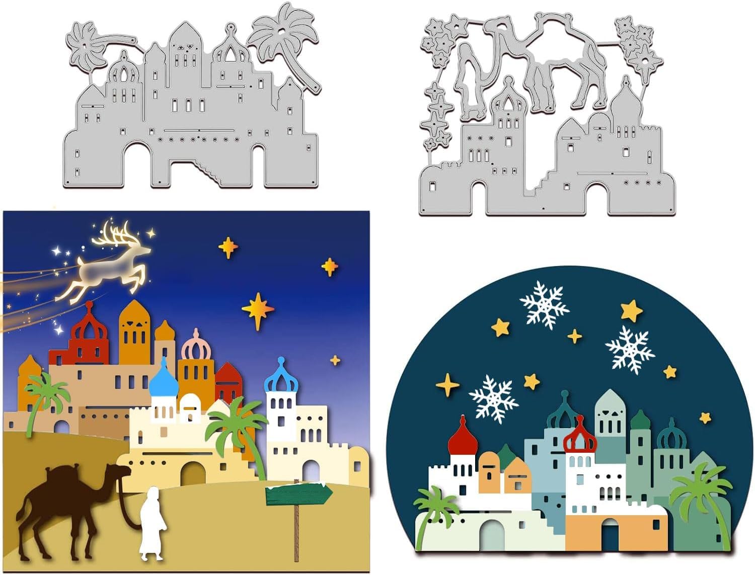 GLOBLELAND Town of Bethlehem Cutting Dies Metal Christ Holy Land Die Cuts Embossing Stencils Template for Paper Card Making Decoration DIY Scrapbooking Album Craft Decor