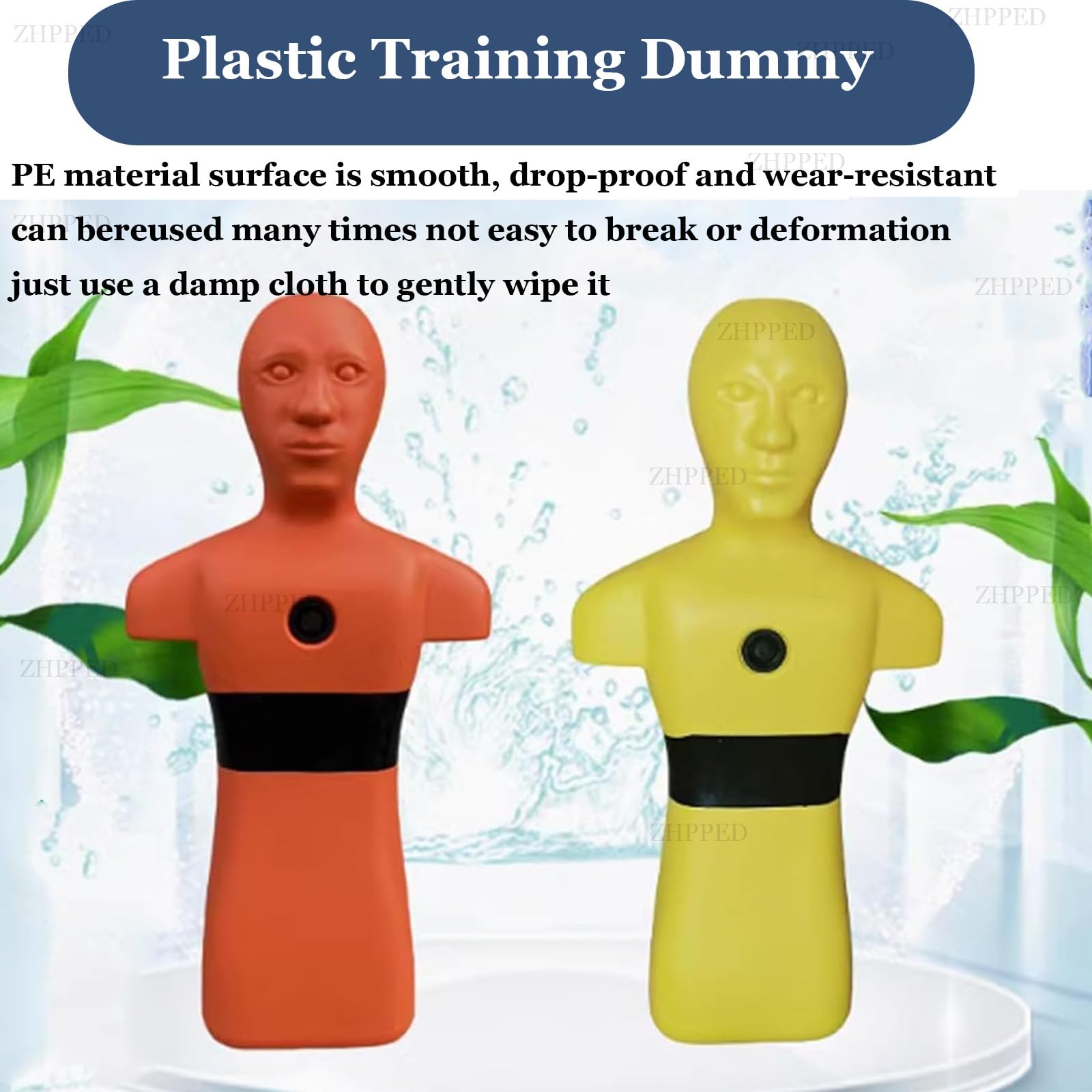 Chupete de entrenamiento de rescate acuático para práctica de prevención de ahogamientos con agujeros de inyección de agua