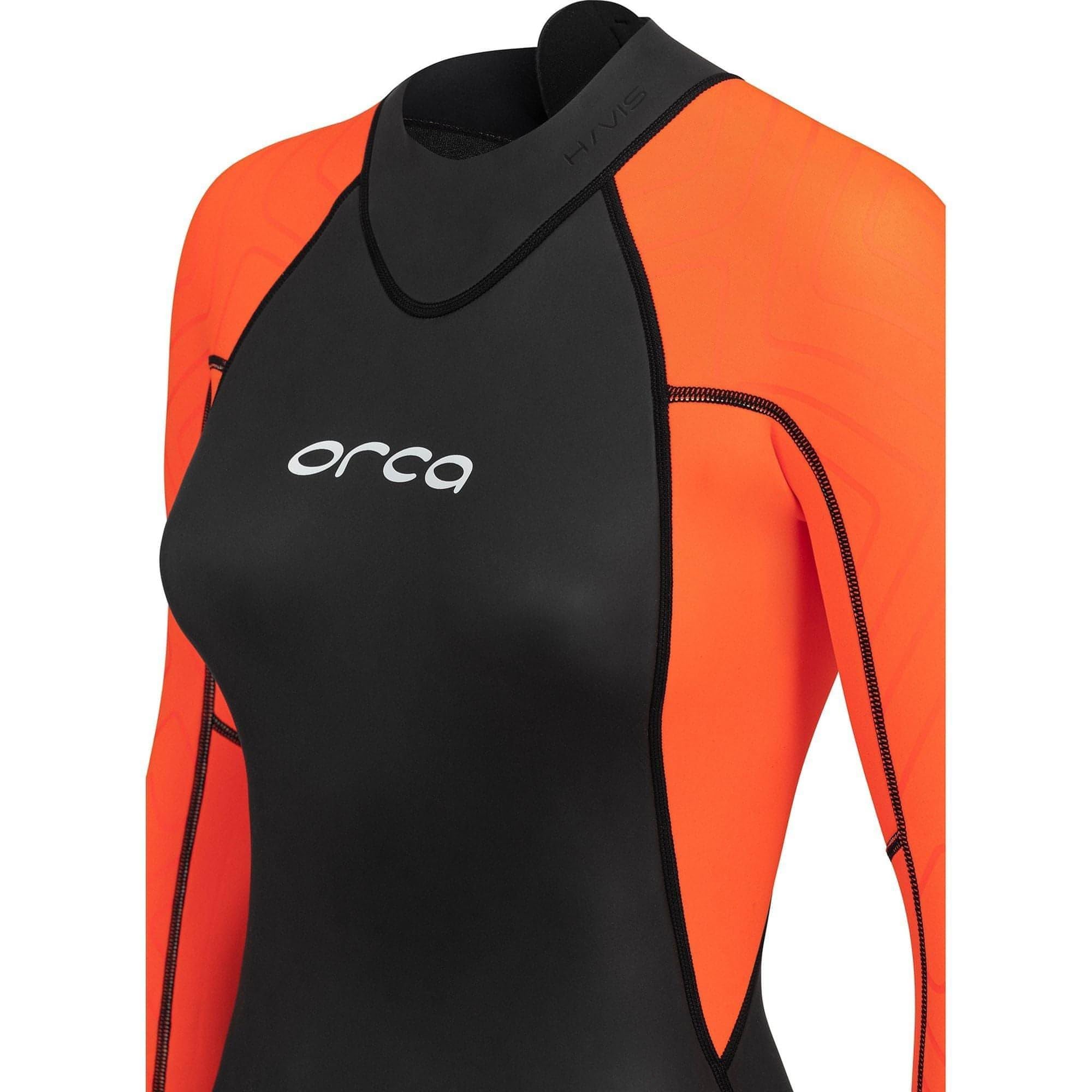 ORCA 2025 Femmes Vitalis Hi-Vis Back Zip Open Water Swim Combinaison Néoprène NN674601 - Black -
