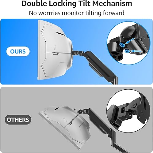 Miniatura 4 de MOUNTUP Brazo de monitor resistente para pantallas curvas de 49 pulgadas, soporte de escritorio para monitor único ultraancho, soporte para