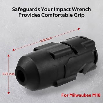 GIONAR High Torque Impact Wrench Boot for Milwaukee M18, Protective Rubber Boot Cover for M18 1/2 Fuel Impact Wrench 2767-20/2863-20 (Black)